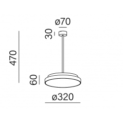 BLOS round LED 3000K zwieszany złoty struktura 	59864-M930-D9-00-19